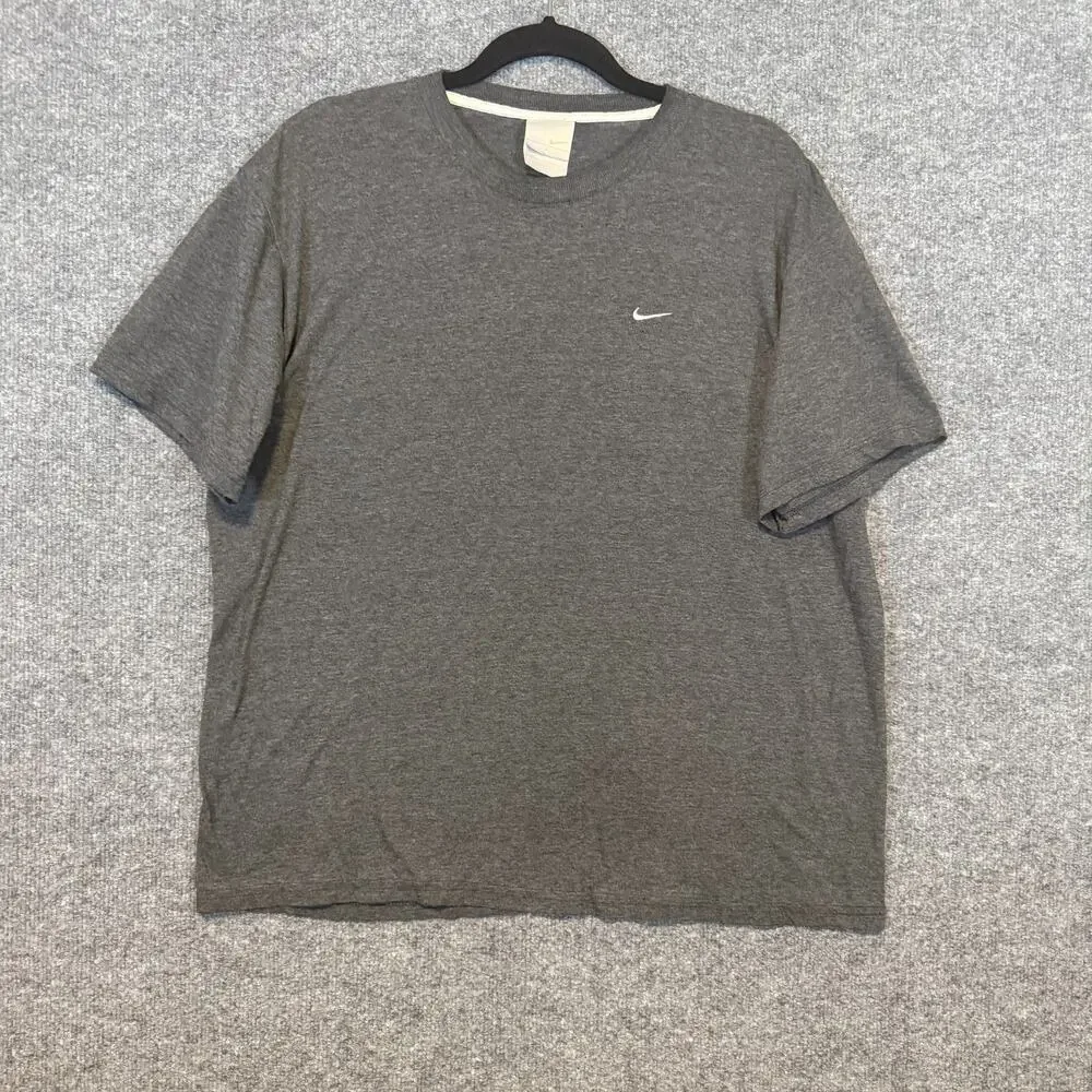 Vintage Nike Shirt Mens Large Gray‎ Swoosh Crewneck Short Sleeve TShirt USA